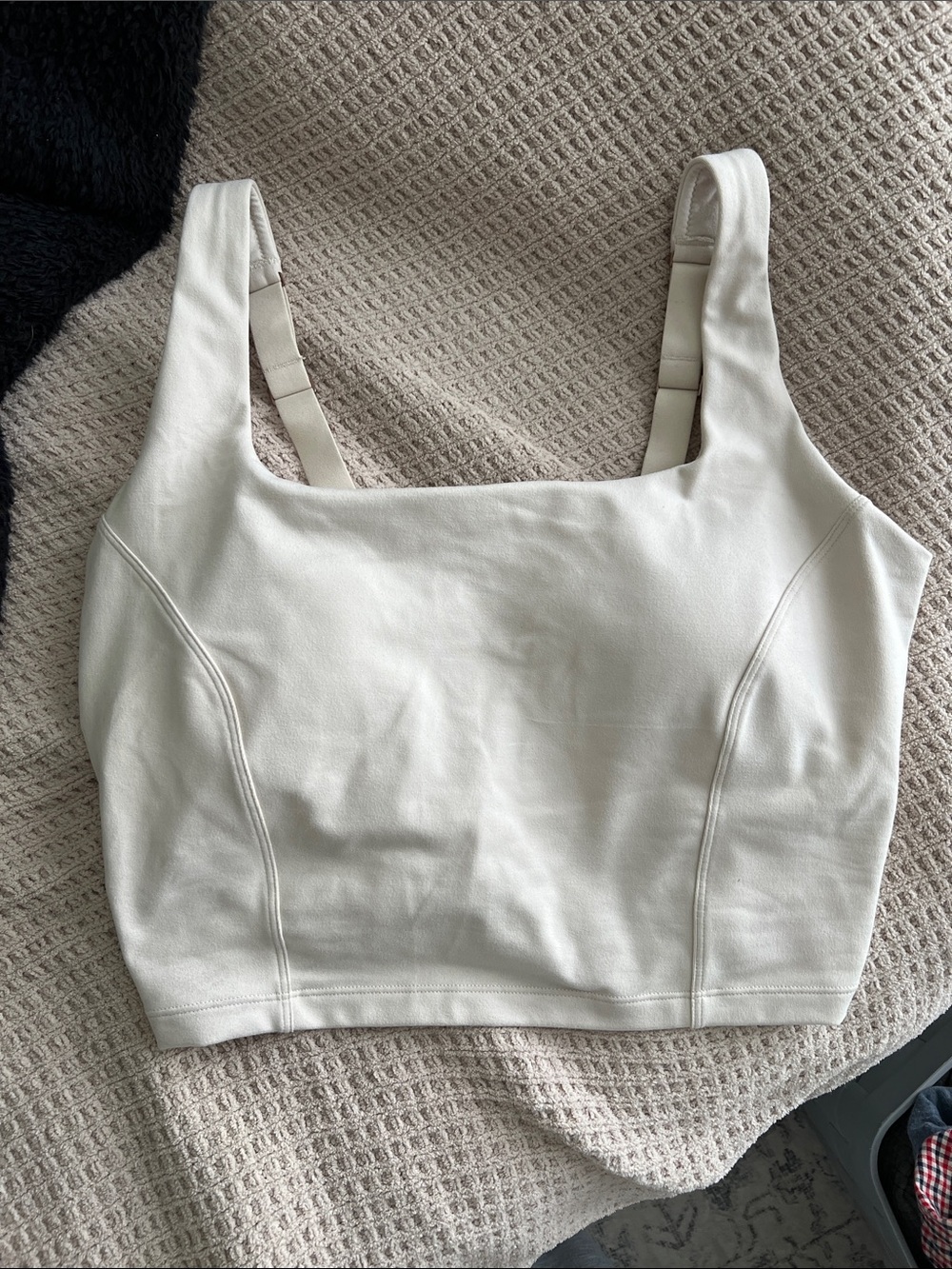 Aerie Offline Cropped Square Neck Tank Top - Soft White